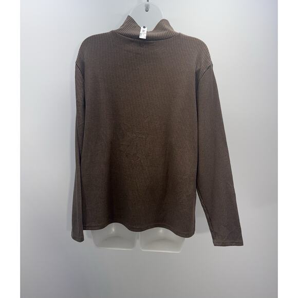 Coco+Carmen Brown Knit Ribbed Turtle Neck Women's Size XXL New With Tags - Picture 2 of 9